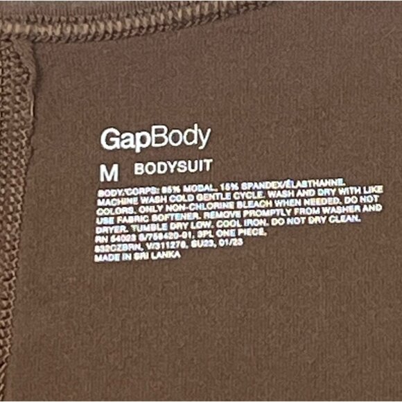 MEDIUM Gap Body Studio Brown Long Bodysuit Cami Leggings Athletic Dance Leotard - Picture 2 of 9